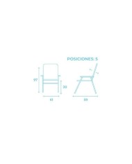 SILLA PLEGABLE 5 POSICIONES ALUMINIO 59X61X97 CON ASA