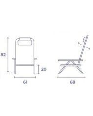 SILLA PLEGABLE 5 POSICIONES ALUMINIO 65.5X44X82CM