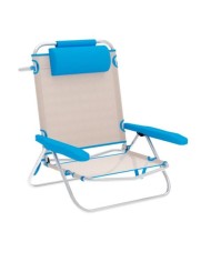 SILLA PLEGABLE 5 POSICIONES ALUMINIO 65.5X44X82CM CON COJÍN Y ASA