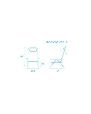 SILLA PLEGABLE 5 POSICIONES ALUMINIO 65.5X44X82CM CON COJÍN Y ASA
