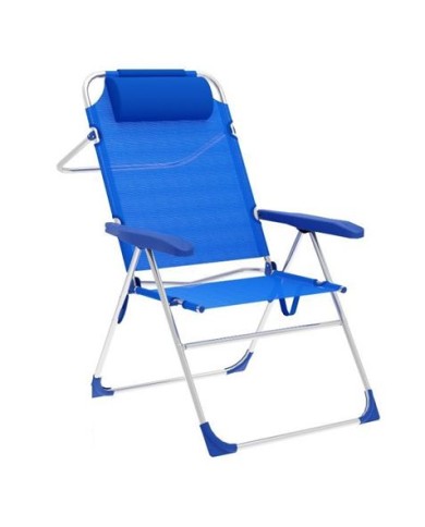 SILLA PLEGABLE 5 POSICIONES ALUMINIO 67X66X99CM CON COJÍN Y ASA