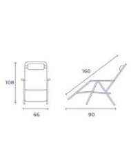 TUMBONA PLEGABLE AZUL DE ACERO CON COJIN CERVICAL