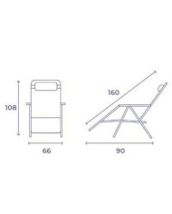 TUMBONA PLEGABLE BEIGE DE ACERO CON COJIN CERVICAL