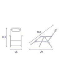 TUMBONA PLEGABLE BURDEOS DE ACERO CON COJIN CERVICAL