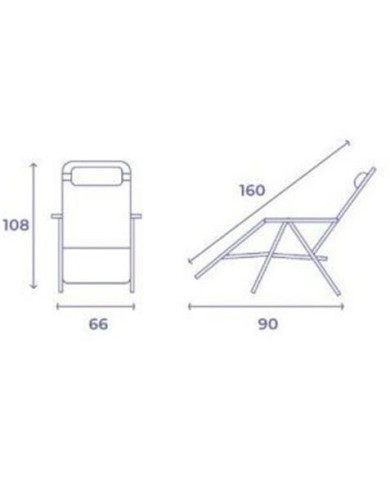 TUMBONA PLEGABLE MARRON DE ACERO CON COJIN CERVICAL