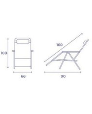 TUMBONA PLEGABLE MARRON DE ACERO CON COJIN CERVICAL