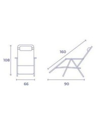 TUMBONA PLEGABLE NEGRO DE ACERO CON COJIN CERVICAL