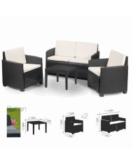 SET DE JARDIN 4 PLAZAS + MESA CENTRO ANTRACITA