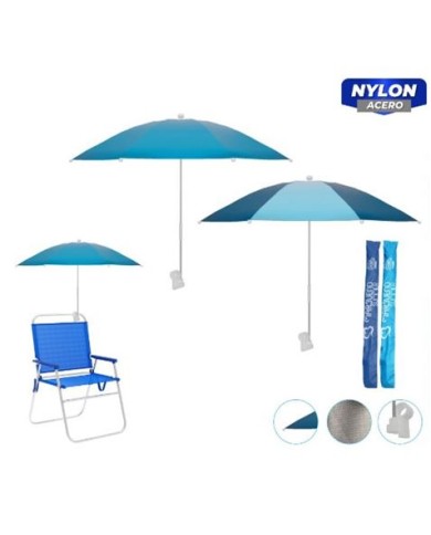 SOMBRILLA PARA SILLA O TUMBONA 100CM AZUL/TURQUESA