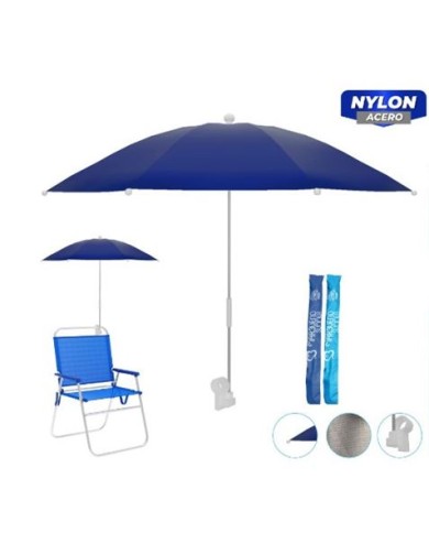 SOMBRILLA PARA SILLA O TUMBONA 80CM AZUL/TURQUESA