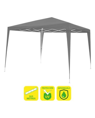 CARPA ACERO RAFIA 3X3 METROS GRIS SUNGARDEN