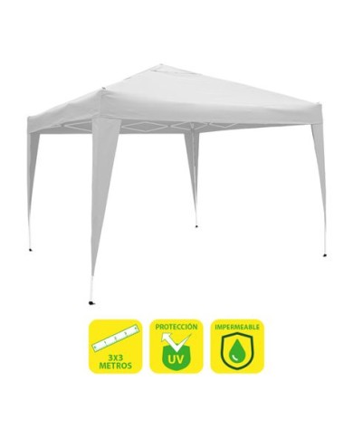 CARPA PLEGABLE ACERO 3X3 METROS BLANCA SUNGARDEN