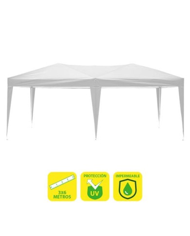 CARPA PLEGABLE ACERO 3X6 METROS BLANCA SUNGARDEN