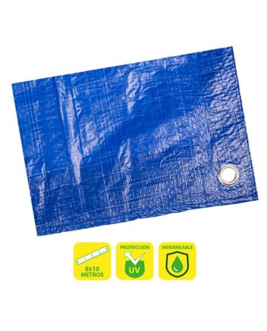 TOLDO / LONA AZUL CON OJALES DE METAL 8X10 METROS SUNGARDEN