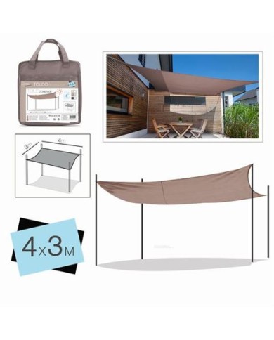 TOLDO RECTANGULAR 3X4 METROS TOPO + BOLSA