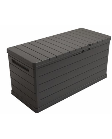 BAUL EXTERIOR 350 LITROS CON CERRADURA GRIS OSCURO ARTPLAST