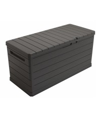 BAUL EXTERIOR 350 LITROS CON CERRADURA GRIS OSCURO ARTPLAST