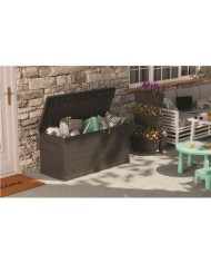 BAUL EXTERIOR 350 LITROS CON CERRADURA GRIS OSCURO ARTPLAST