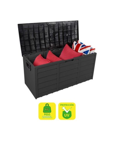 BAÚL RESINA 290 LITROS 112X49X54CM GRIS OSCURO SUNGARDEN