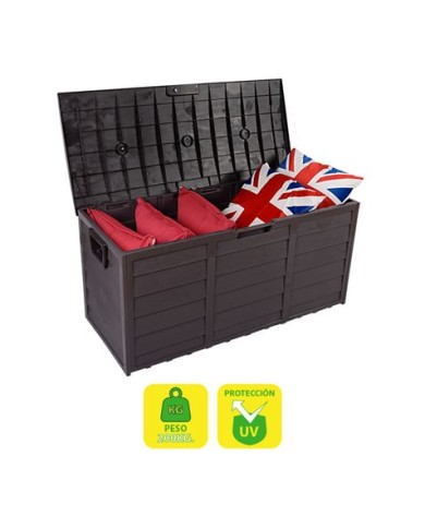 BAÚL RESINA 290 LITROS 112X49X54CM MARRÓN SUNGARDEN