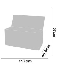 BAUL RESINA GRIS 270LITROS 117X45.5X57CM