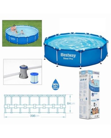 PISCINA + BOMBA FILTRO 396CM DIÁMETRO X H84CM BESTWAY