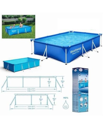 PISCINA RECTANGULAR STEEL PRO 300X201X66 BESTWAY