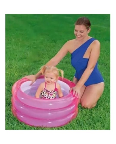 PSICINA INFANTIL INFLABLE TRIPLE ANILLO ROSA BESTWAY