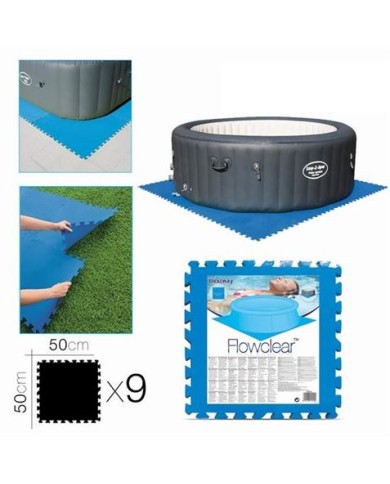 ALFOMBRA PROTECTORA PARA PISCINAS X 9 UNIDADES 50X50CM BESTWAY