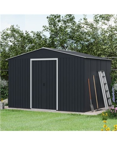 CASETA DE METAL | PUERTAS CORREDERAS 304.5X243X214.5 (7.4M2) ANTRACITA