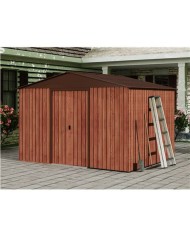 CASETA DE METAL | PUERTAS CORREDERAS 304.5X243X214.5 (7.4M2) EFECTO MADERA