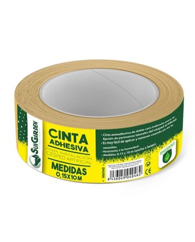 CINTA ADHESIVA PARA INSTALACIÓN CÉSPED ARTIFICIAL 0.05X10M SUNGARDEN