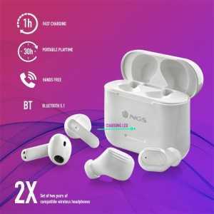 AURICULARES NGS ARTICA DUO EARPHONES BLUETOOTH WIRELESS WHITE ( PACK 2UD )