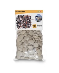 PIEDRAS DECORATIVAS JARDIN EN POLIPROPILENO REGENERADO 1KG BLANCO-GRIS CLAR