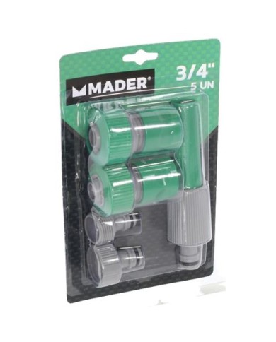 SET 5 ACOPLES PARA MANGUERA 3/4 MADER