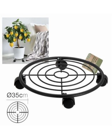 SOPORTE PARA MACETAS CON RUEDAS 35CM DIAMETRO