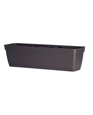 MACETA RECTANGULAR 60CM ANTRACITA CON DEPOSITO DE AGUA ARTPLAST