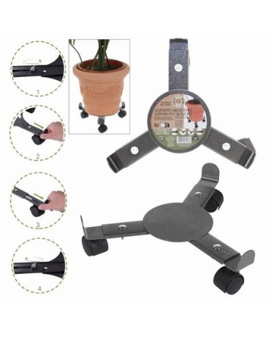 SOPORTE AJUSTABLES PARA MACETAS CON RUEDAS 25-38CM DIAMETRO