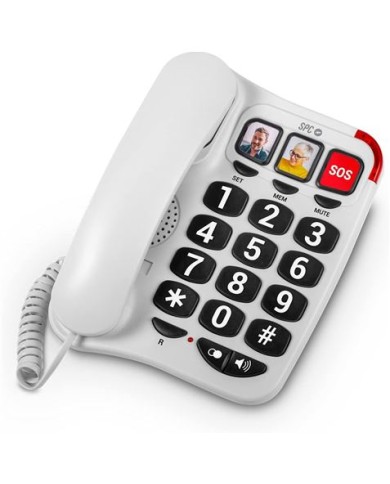 TELEFONO FIJO TECLAS XXL 3295B BLANCO SPC
