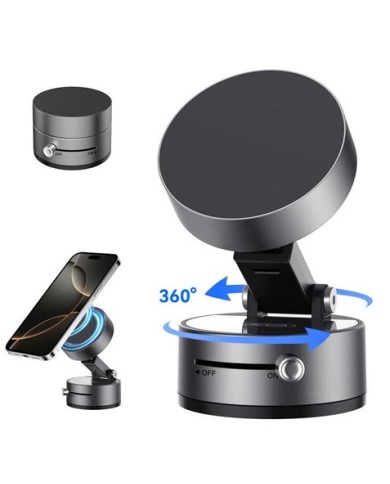 SOPORTE COCHE SMARTPHONE POR VACIO / MAGNETICO C170 NEGRO XO