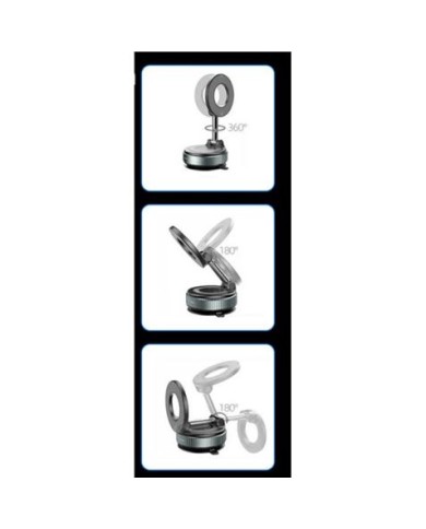 SOPORTE COCHE SMARTPHONE POR VACIO CON BRAZO / MAGNETICO C169 NEGRO XO