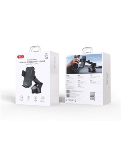 SOPORTE DE COCHE CON CARGA INALAMBRICA 15W WX043 XO