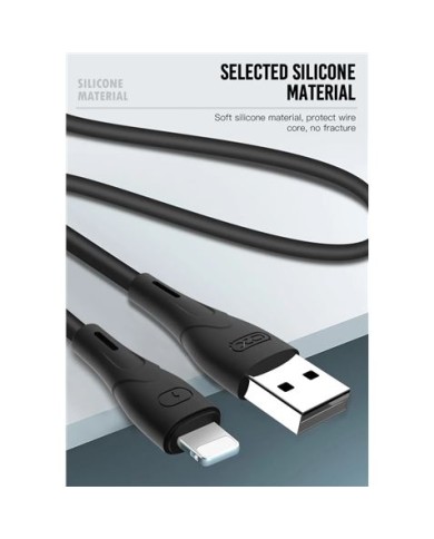 CABLE NB146 CARGA RAPIDA SILICONA USB - MICRO USB | 2.4A | 1 MTR | NEGRO XO