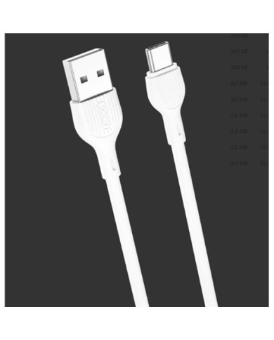 CABLE 2.1A USB A TIPO C 2 METROS BLANCO NB200 XO