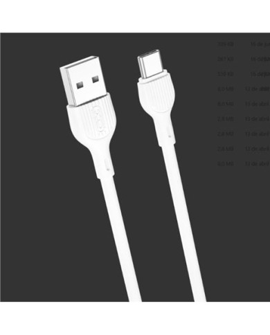 CABLE 2.1A USB A TIPOC 1 METRO BLANCO NB200 XO
