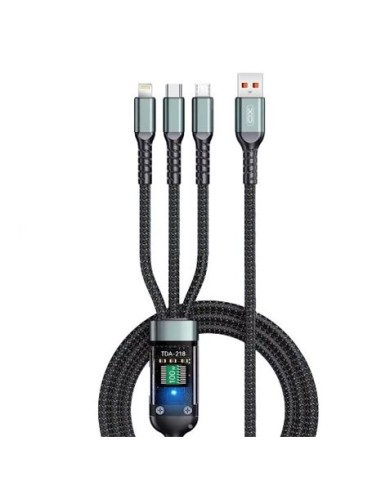 CABLE USB 3 EN 1 LIGHTNING / TIPO-C / MICRO USB) 1.2 METROS