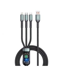 CABLE USB 3 EN 1 LIGHTNING / TIPO-C / MICRO USB) 1.2 METROS