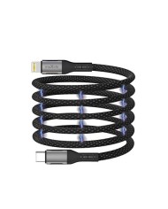 CABLE USB TIPO C A LIGHTNING 1 METRO 27W BLACK NYLON MAXLIFE