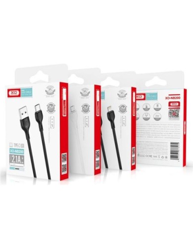 CABLE 2.1A USB A LIGTHNING 1 METRO BLANCO NB200 XO