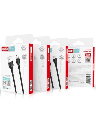 CABLE 2.1A USB A LIGTHNING 2 METROS NEGRO NB200 XO